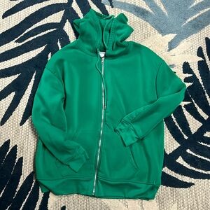Birch & Stone green zip up hoodie L